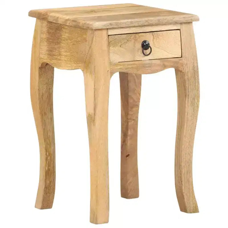 vidaXL Table de chevet Marron naturel Bois de manguier massif Meuble de chevet compact