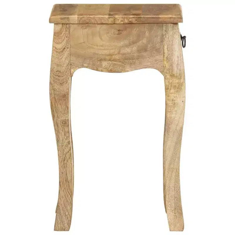 vidaXL Table de chevet Marron naturel Bois de manguier massif Meuble de chevet compact