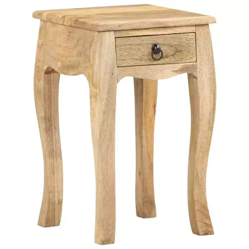 vidaXL Table de chevet Marron naturel Bois de manguier massif Meuble de chevet compact