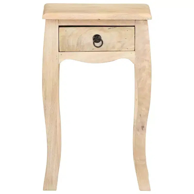 vidaXL Table de chevet Marron naturel Bois de manguier massif Meuble de chevet compact
