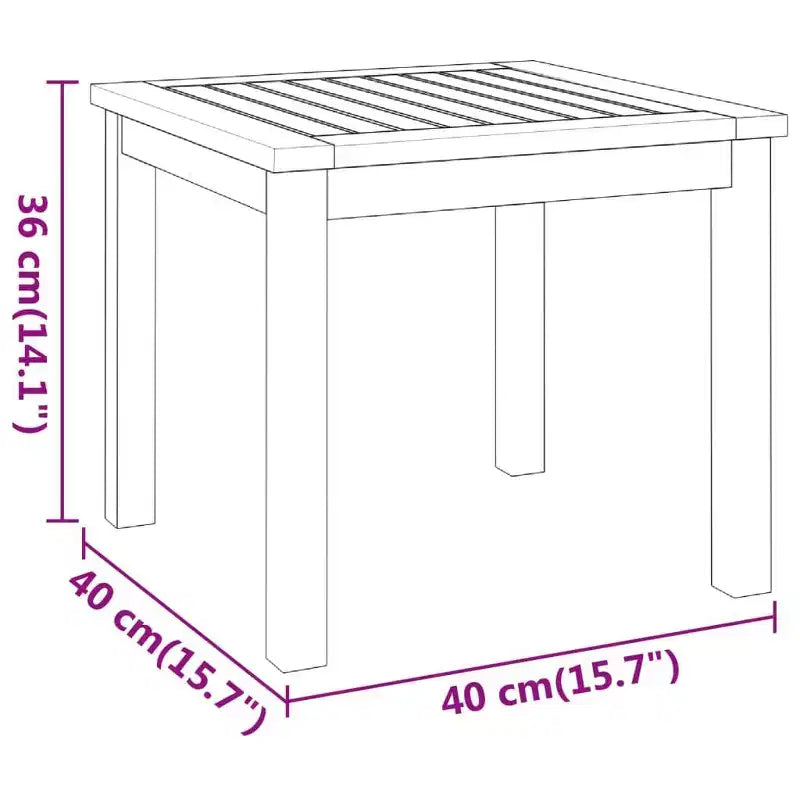 vidaXL Table basse 40x40x36 cm Bois d'acacia massif