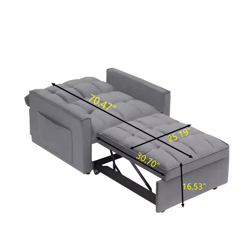 MAYEERTY Canapé-Lit Fauteuil Convertible 3 en 1, Relax Simple Adapté aux Petits Espaces avec Dossier Réglable, Noir