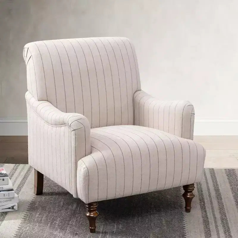 GDFStudio Marwick Contemporary Fabric Upholstered Striped Arm Chair