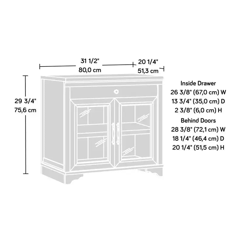 Meuble de rangement de bureau compact en bois GDFStudio Winslow 31,5