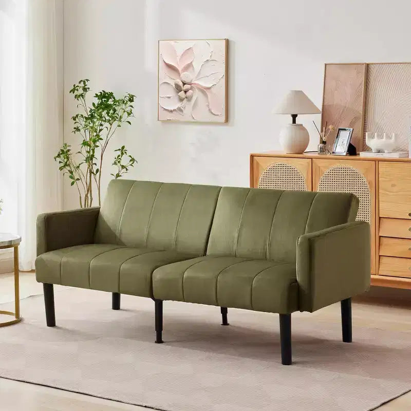 Canapé-lit futon convertible, canapé-lit pliant réglable en lin flanelle, canapé futon moderne du milieu du siècle, canapés confortables pour le salon