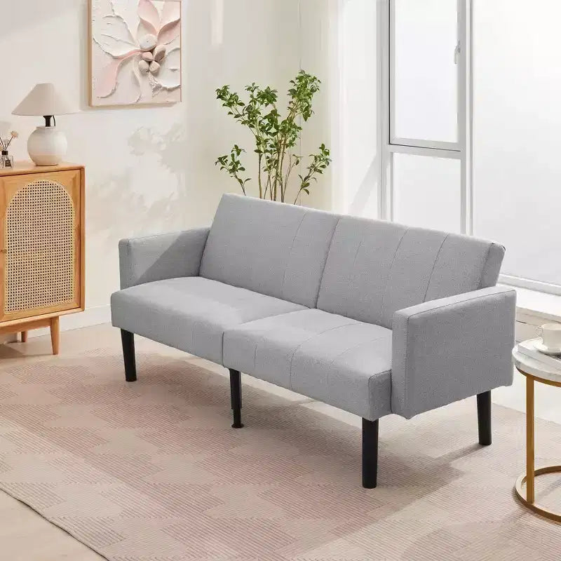Canapé-lit futon convertible, canapé-lit pliant réglable en lin flanelle, canapé futon moderne du milieu du siècle, canapés confortables pour le salon