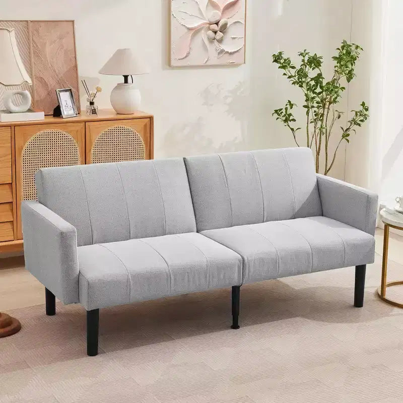 Canapé-lit futon convertible, canapé-lit pliant réglable en lin flanelle, canapé futon moderne du milieu du siècle, canapés confortables pour le salon