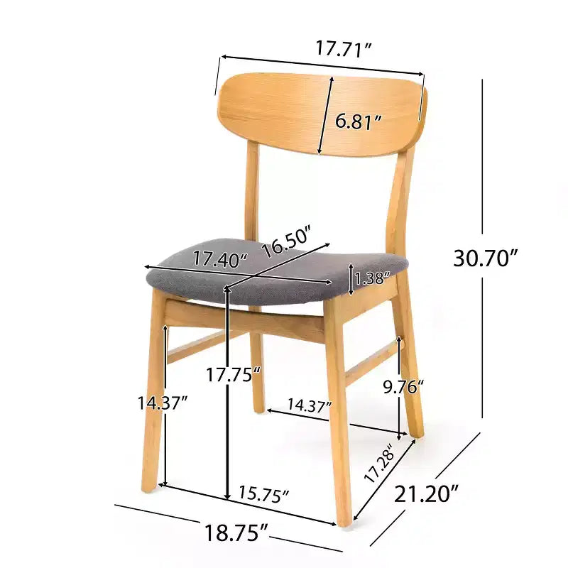 Lot de 2 chaises de salle à manger en bois avec sièges rembourrés, chaises d'appoint modernes pour cuisine, salle à manger ou salon - Panipeachy