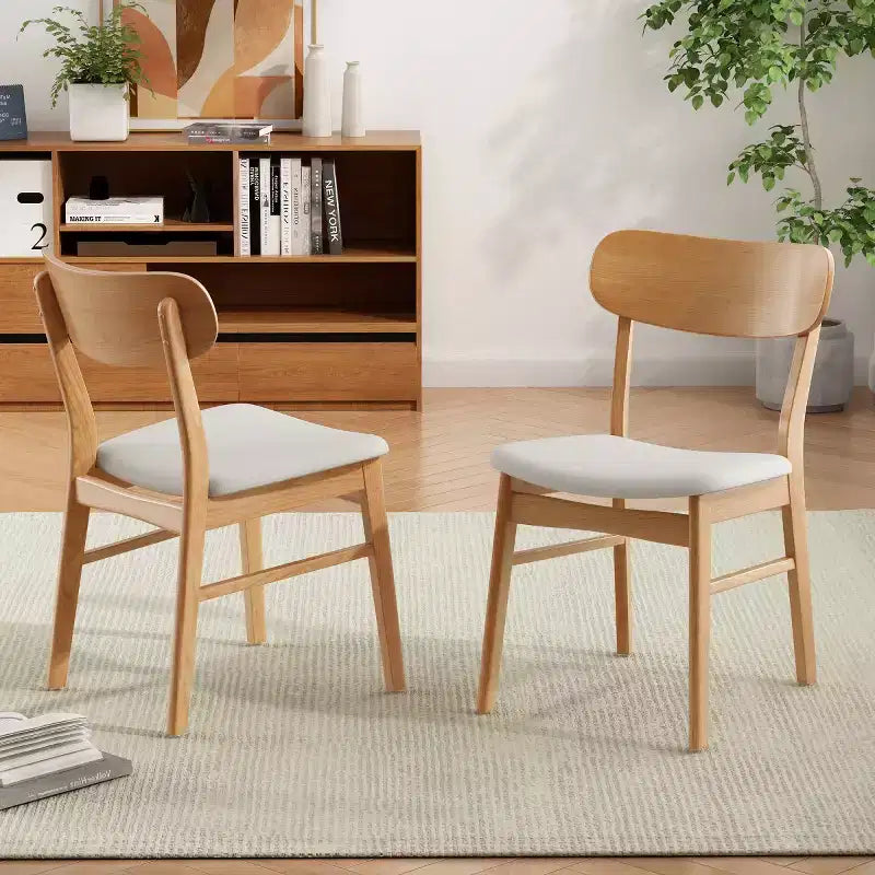 Lot de 2 chaises de salle à manger en bois avec sièges rembourrés, chaises d'appoint modernes pour cuisine, salle à manger ou salon - Panipeachy
