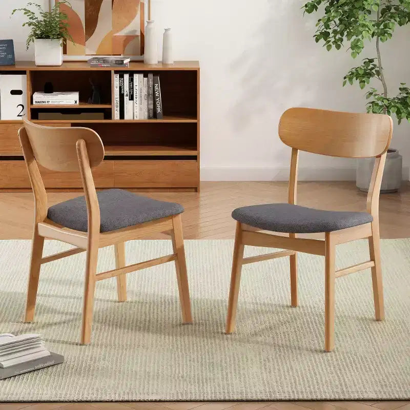 Lot de 2 chaises de salle à manger en bois avec sièges rembourrés, chaises d'appoint modernes pour cuisine, salle à manger ou salon - Panipeachy