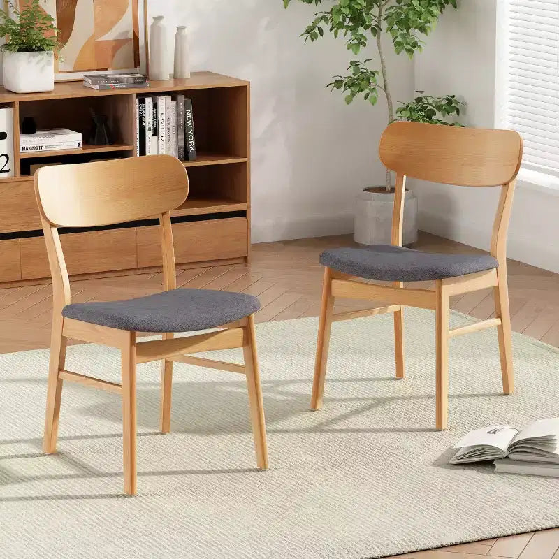 Lot de 2 chaises de salle à manger en bois avec sièges rembourrés, chaises d'appoint modernes pour cuisine, salle à manger ou salon - Panipeachy