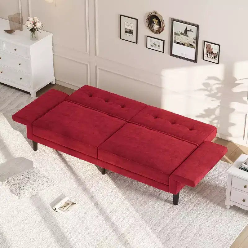 Canapé convertible, lit de repos avec assise profonde et accoudoir à dossier réglable pour salon de maison