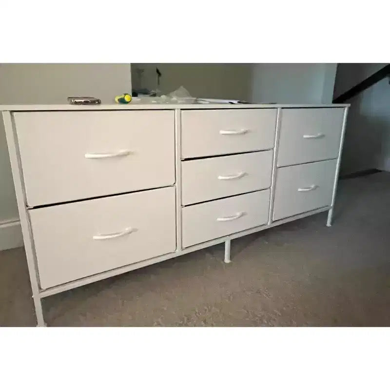 Commode TUYOHW 47 tiroirs pour chambre, commode large avec 7 tiroirs en tissu, meuble TV robuste pour TV 60 pouces, organisateur de rangement de jouets pour chambre