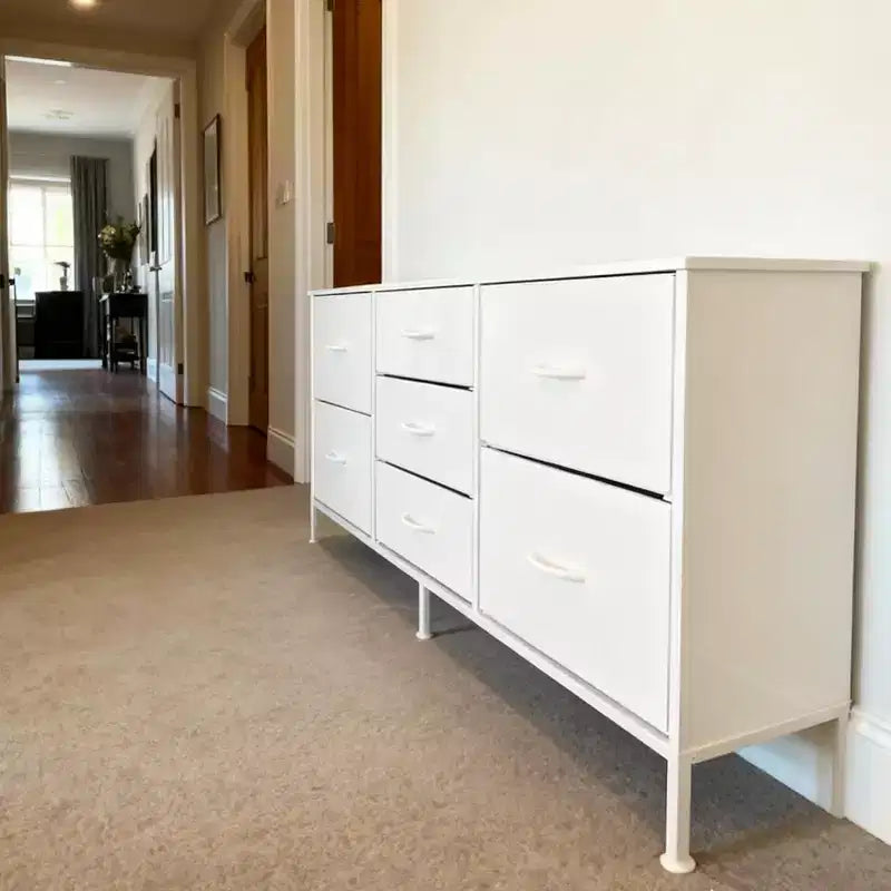 Commode TUYOHW 47 tiroirs pour chambre, commode large avec 7 tiroirs en tissu, meuble TV robuste pour TV 60 pouces, organisateur de rangement de jouets pour chambre