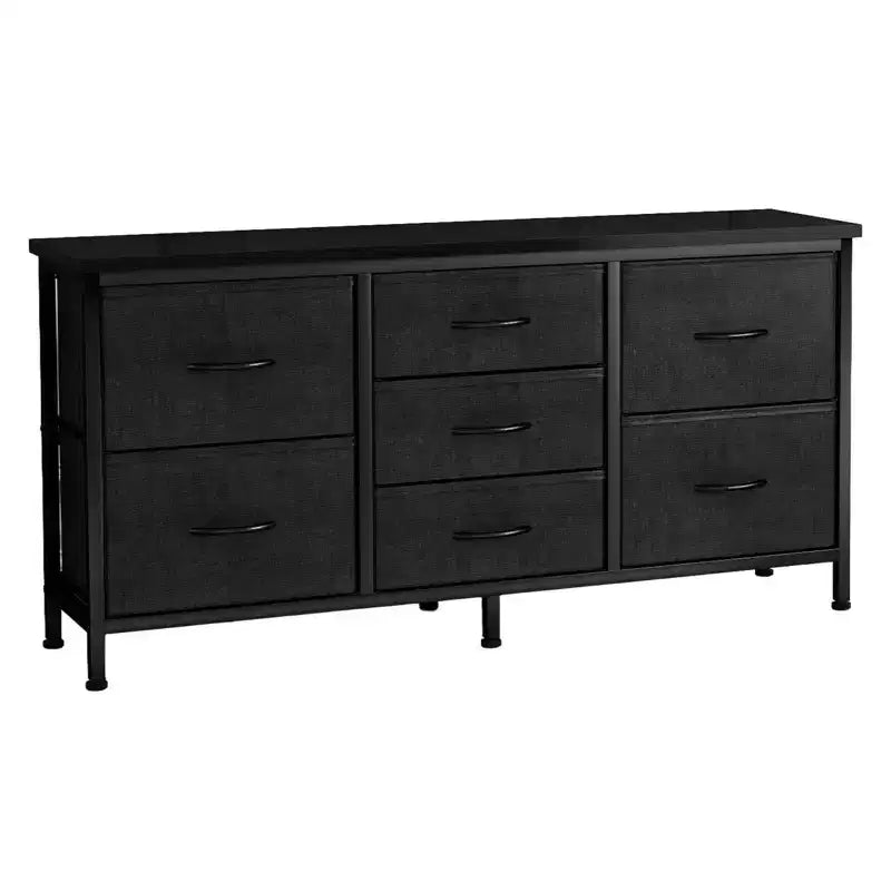 Commode TUYOHW 47 tiroirs pour chambre, commode large avec 7 tiroirs en tissu, meuble TV robuste pour TV 60 pouces, organisateur de rangement de jouets pour chambre