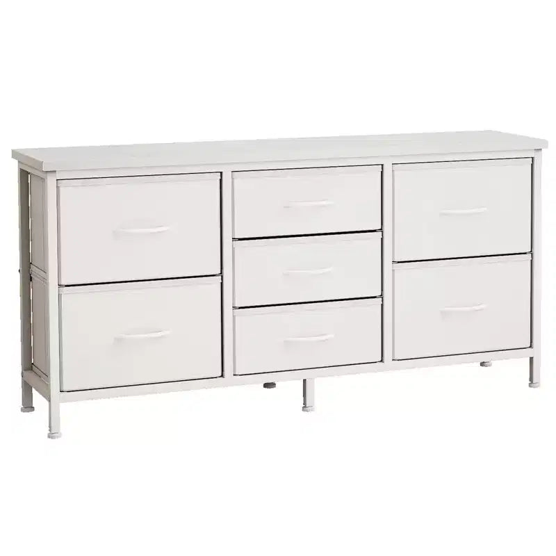 Commode TUYOHW 47 tiroirs pour chambre, commode large avec 7 tiroirs en tissu, meuble TV robuste pour TV 60 pouces, organisateur de rangement de jouets pour chambre