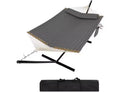 Hamac en bois double en forme de V, version épaissie pour la maison et l'extérieur, hamac de jardin portable avec cadre en acier, grand hamac double