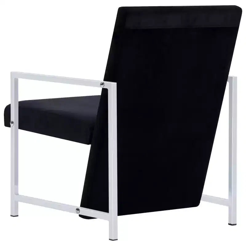 vidaXL Fauteuil avec pieds chromés Velours noir