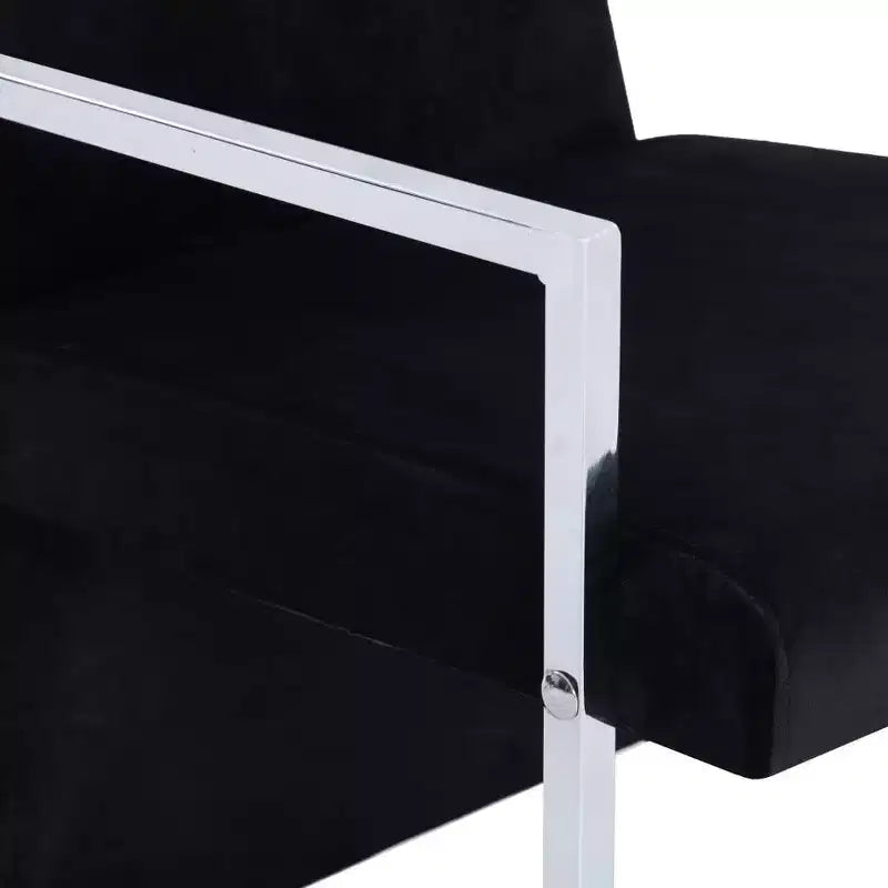 vidaXL Fauteuil avec pieds chromés Velours noir