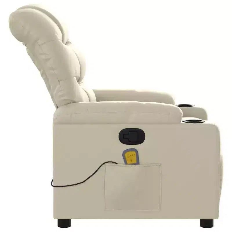 vidaXL Fauteuil inclinable de massage en similicuir noir