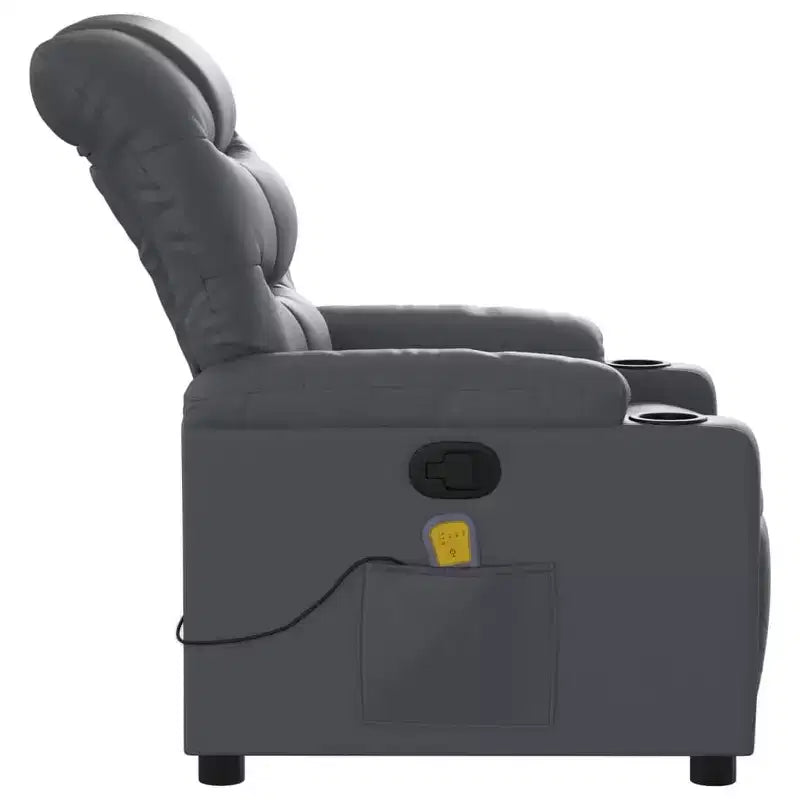 vidaXL Fauteuil inclinable de massage en similicuir noir