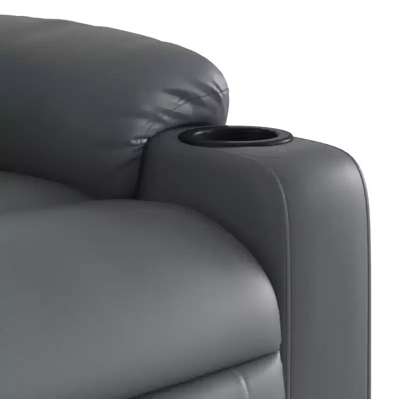 vidaXL Fauteuil inclinable de massage en similicuir noir