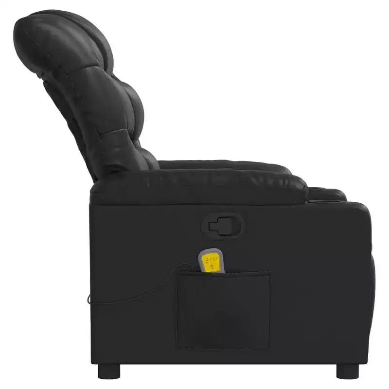 vidaXL Fauteuil inclinable de massage en similicuir noir