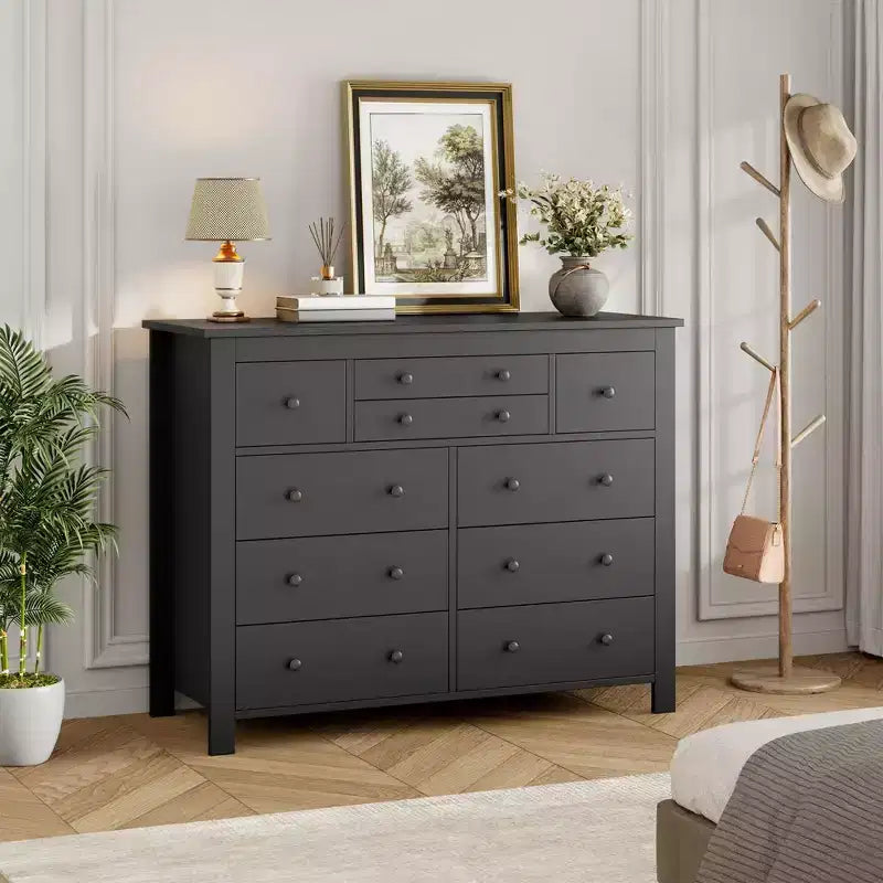 Commode à tiroirs pour chambre, commode en bois moderne, organiseur de rangement robuste et stable pour salon, entrée, bureau à domicile