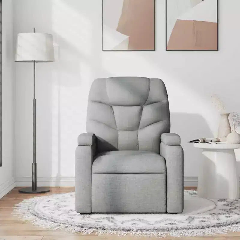 vidaXL Fauteuil de massage inclinable Tissu gris clair