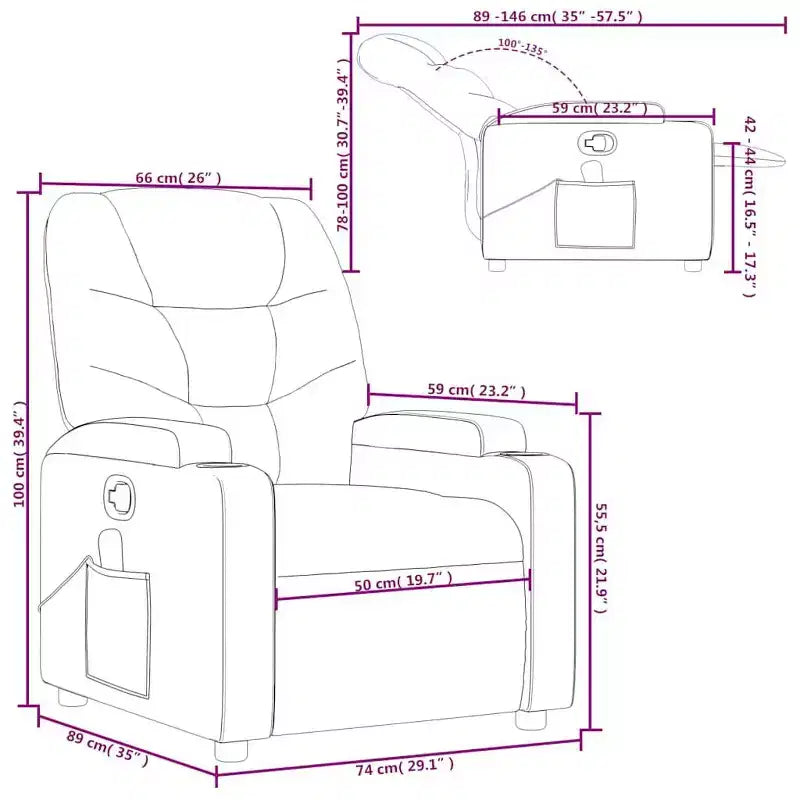 vidaXL Fauteuil de massage inclinable Tissu gris clair