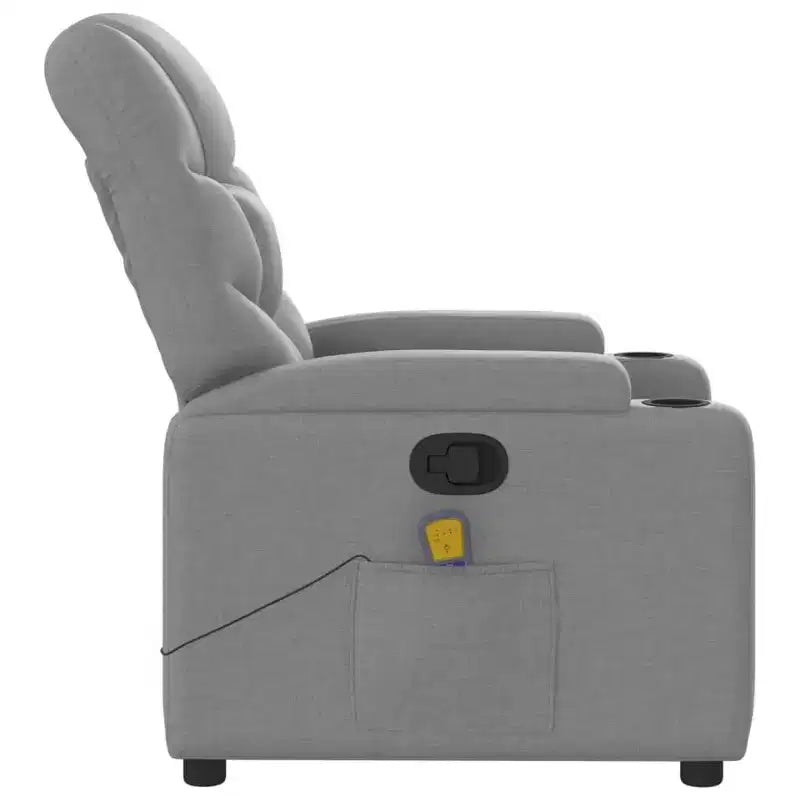 vidaXL Fauteuil de massage inclinable Tissu gris clair