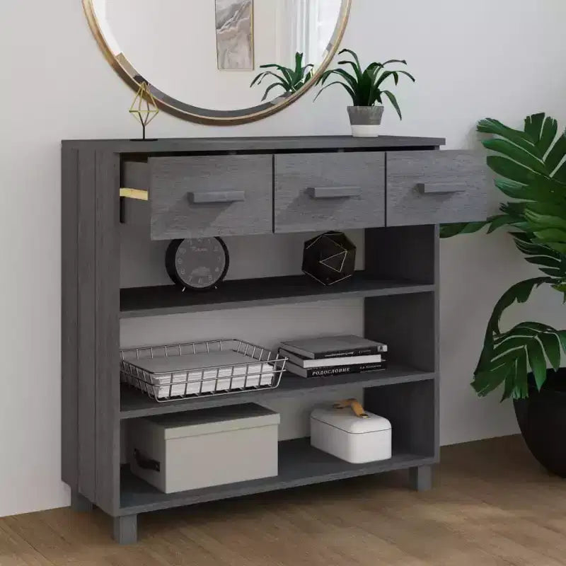 vidaXL Console Table Table d'entrée Table d'appoint étroite HAMAR Bois de pin massif - Marron miel