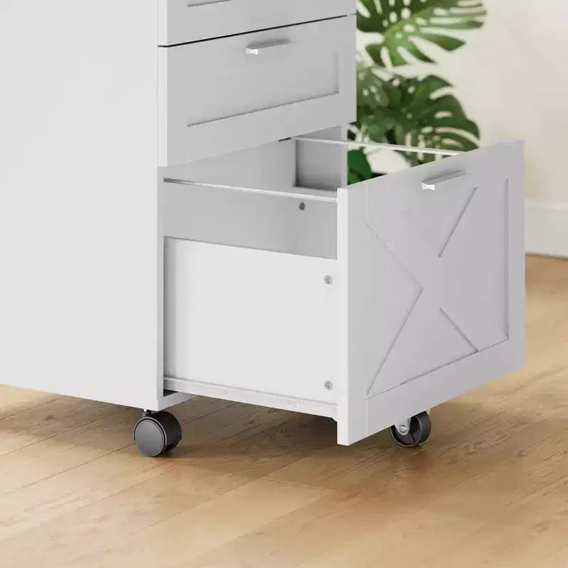 Meuble de classement mobile à 3 tiroirs avec roues anti-basculement, classeur roulant avec clés sous le bureau, tiroirs pour dossiers suspendus A4/Lettre/Legal pour bureau à domicile