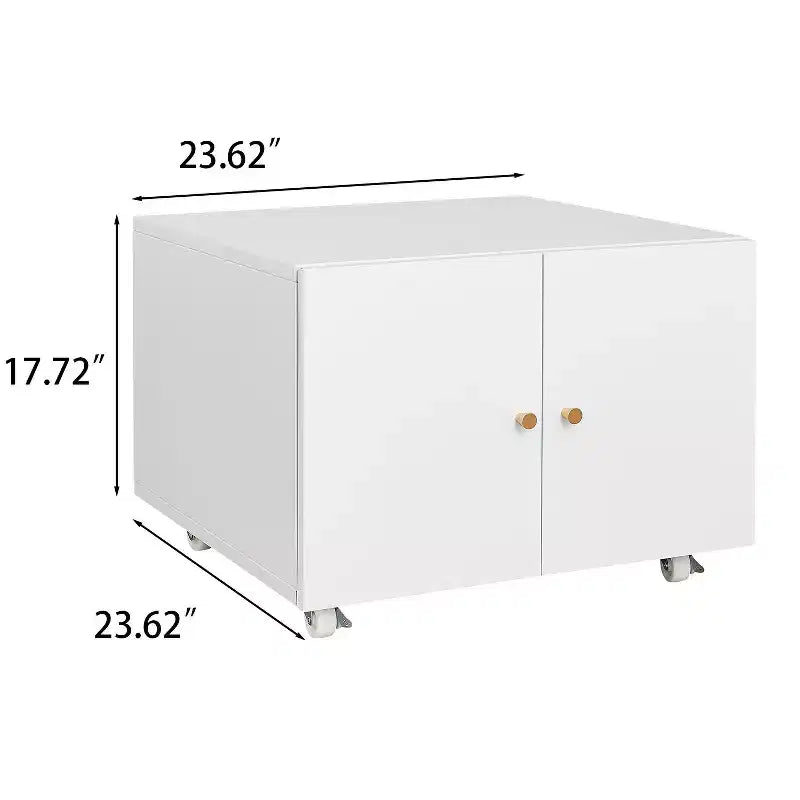Meuble bas de rangement Okak Modern Mobile Printer Stand avec portes et roulettes, pour imprimante, idéal pour le bureau ou la maison
