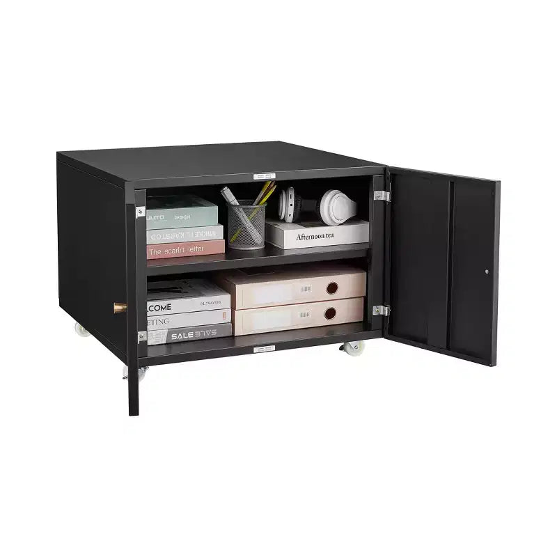 Meuble bas de rangement Okak Modern Mobile Printer Stand avec portes et roulettes, pour imprimante, idéal pour le bureau ou la maison