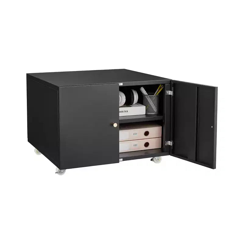 Meuble bas de rangement Okak Modern Mobile Printer Stand avec portes et roulettes, pour imprimante, idéal pour le bureau ou la maison