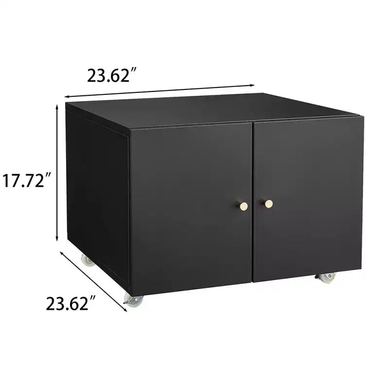 Meuble bas de rangement Okak Modern Mobile Printer Stand avec portes et roulettes, pour imprimante, idéal pour le bureau ou la maison