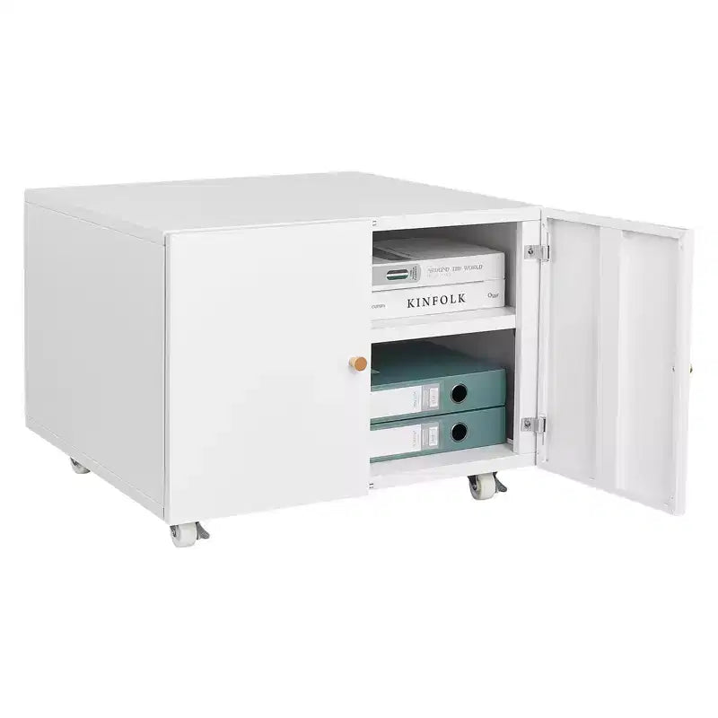 Meuble bas de rangement Okak Modern Mobile Printer Stand avec portes et roulettes, pour imprimante, idéal pour le bureau ou la maison