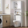 Over The Toilet Storage Cabinet with Adjustable Shelf & Ventilated Doors, Space-Saving Bathroom Organizer,White Cabinet with Anti-Tip Bracket