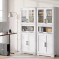 Bathroom cabinet bathroom cabinet with 4 doors and 1 drawer, bathroom tall cabinet with adjustable shelves for bathroom, living room, white