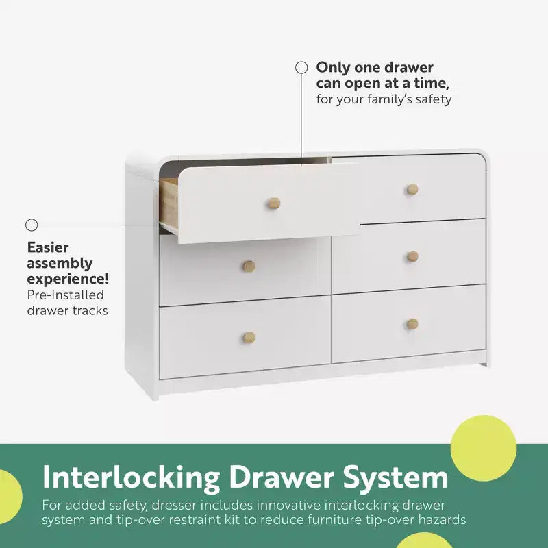 Commode double à 6 tiroirs Santos de Storkcraft