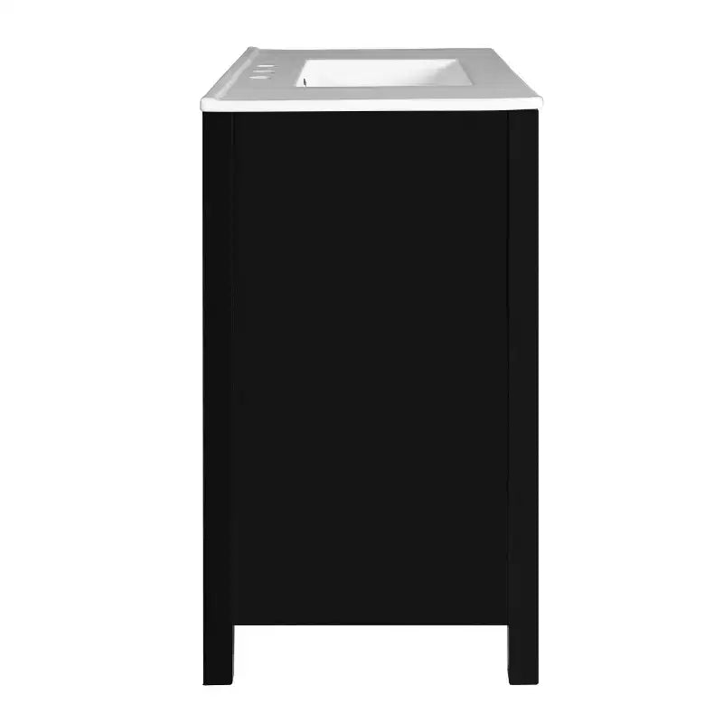 Meuble-lavabo de salle de bain 36 pouces avec lavabo, meuble de rangement de salle de bain avec tiroirs et portes à fermeture douce, armoires de salle de bain en bois autoportantes, noir