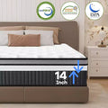 Queen Mattress, Qvamodo14in Gel Mattress in a Box, Medium Firm, Motion Isolation, Breathable, White