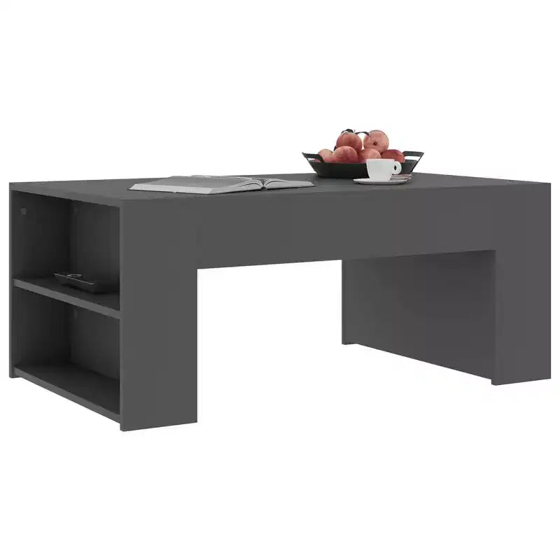 vidaXL Table basse grise en bois d'ingénierie Table basse de taille moyenne