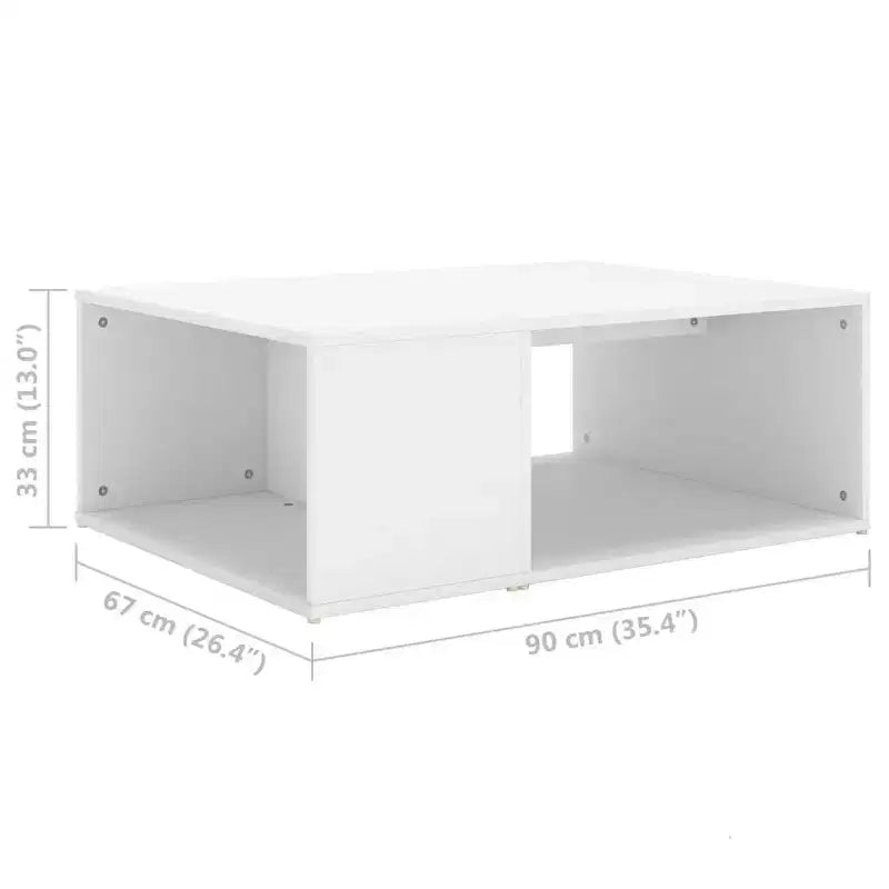 vidaXL Table basse noire en bois d'ingénierie moyenne rectangulaire moderne