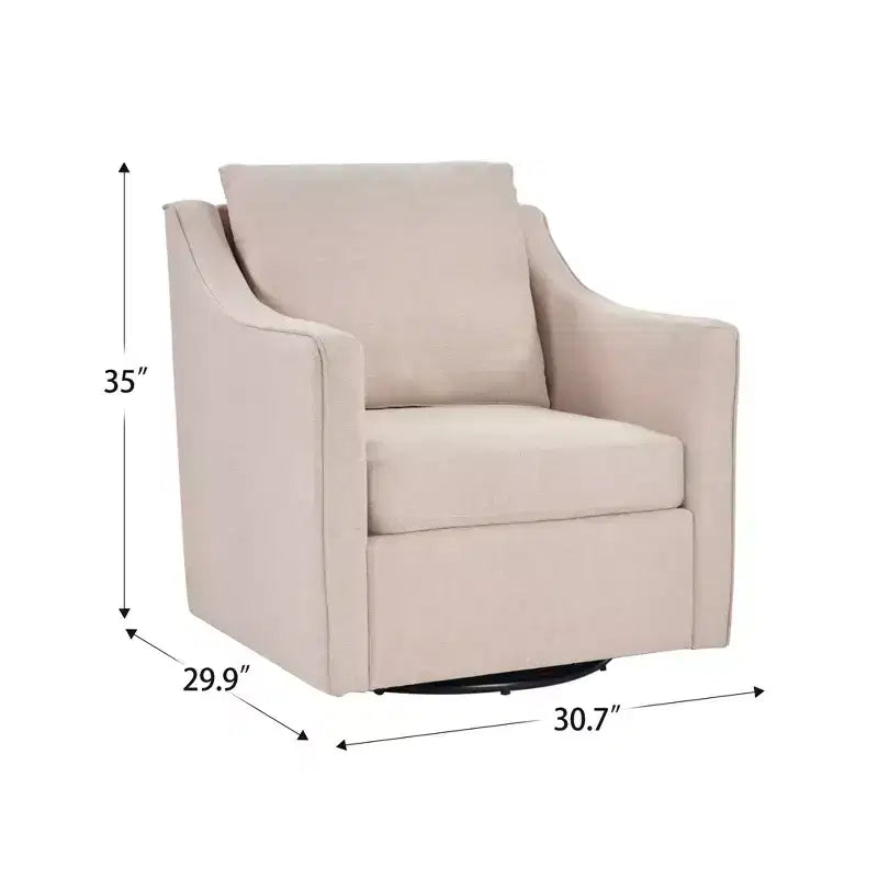 Fauteuil carré pivotant avec dossier épais rembourré, chaise de lecture pour salon, chambre à coucher, petits espaces