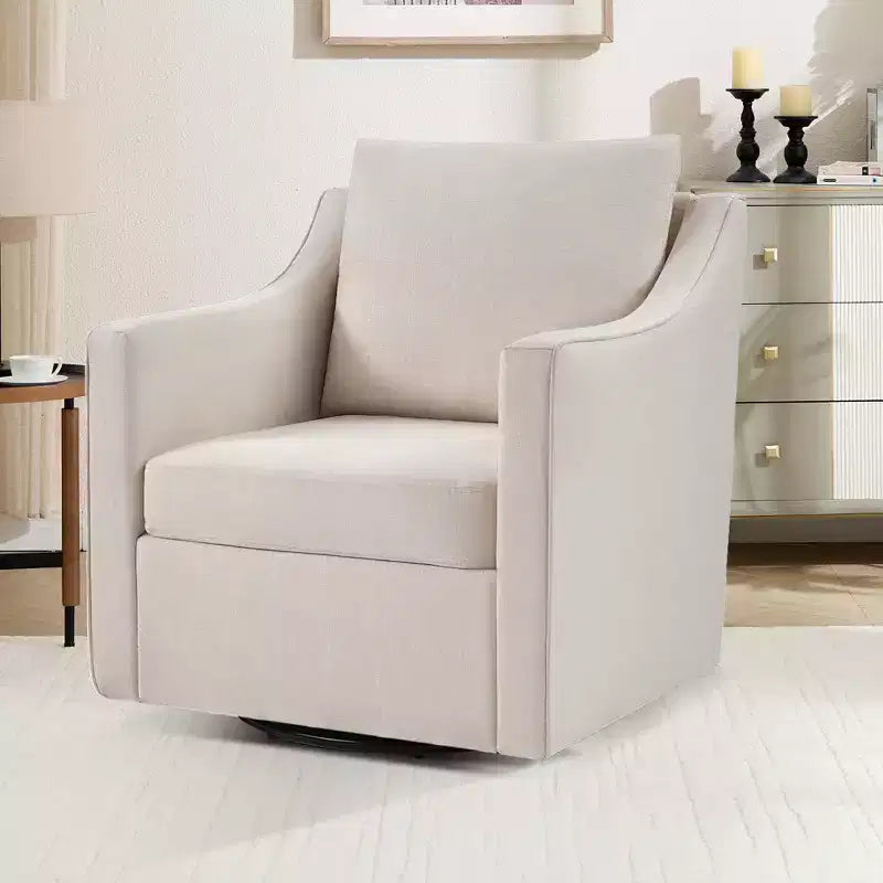 Fauteuil carré pivotant avec dossier épais rembourré, chaise de lecture pour salon, chambre à coucher, petits espaces