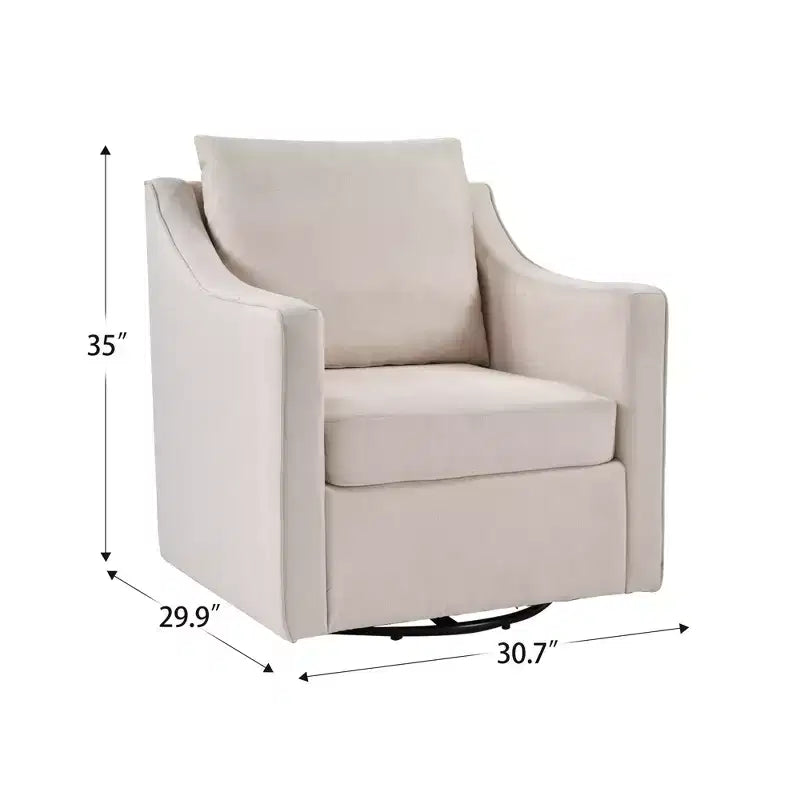 Fauteuil carré pivotant avec dossier épais rembourré, chaise de lecture pour salon, chambre à coucher, petits espaces