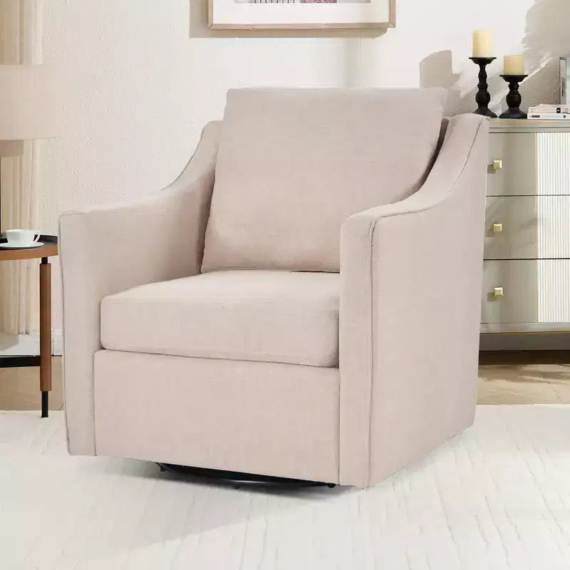 Fauteuil carré pivotant avec dossier épais rembourré, chaise de lecture pour salon, chambre à coucher, petits espaces