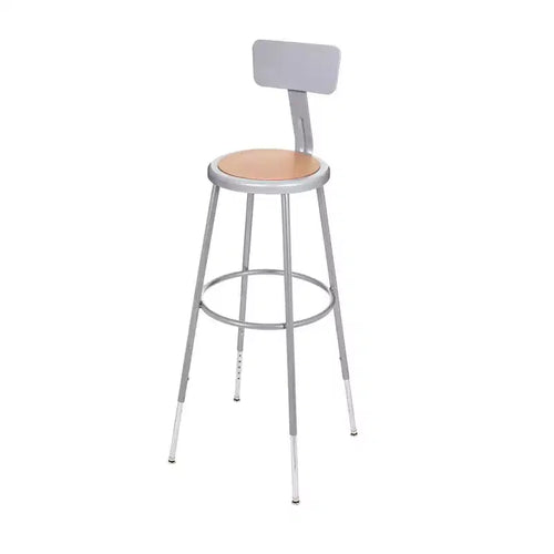 Lot de 2 tabourets de bar en acier robustes et réglables de 81,3 cm à 99,1 cm avec dossier, gris